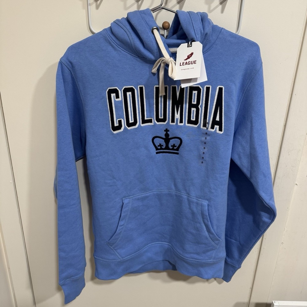League Columbia University Blue Stitched Hooded Sweatshirt Men's Size Small NWT